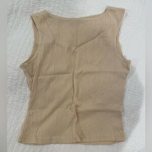 Brandy Melville 
Cream Textured Going Out Muscle Tee